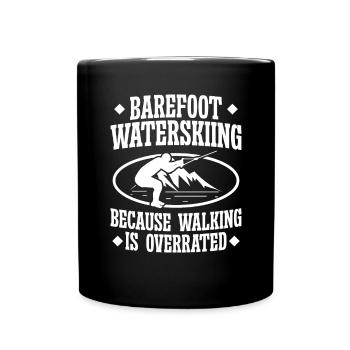 Ski nautique pieds nus parce que la marche est - Mug uni - noir - Devant