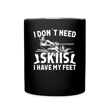 Je n’ai pas besoin de skis j’ai mes pieds - Mug uni - noir - Devant