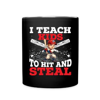 Baseballtrainer Baseballspieler Baseball-Mannschaftssport - Tasse einfarbig - Schwarz - Vorne