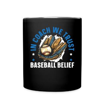 Baseballtrainer Baseballspieler Baseball-Mannschaftssport - Tasse einfarbig - Schwarz - Vorne