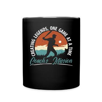 Baseballtrainer Baseballspieler Baseball-Mannschaftssport - Tasse einfarbig - Schwarz - Vorne