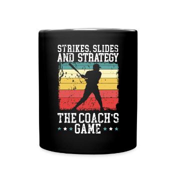 Baseballtrainer Baseballspieler Baseball-Mannschaftssport - Tasse einfarbig - Schwarz - Vorne