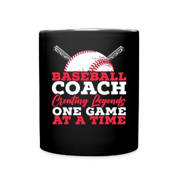 Baseballtrainer Baseballspieler Baseball-Mannschaftssport - Tasse einfarbig - Schwarz - Vorne