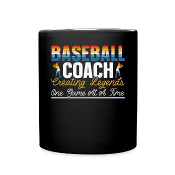 Baseballtrainer Baseballspieler Baseball-Mannschaftssport - Tasse einfarbig - Schwarz - Vorne