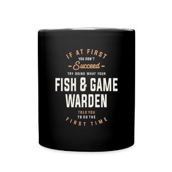 Advice from the Warden - Persistence Pays Off - Full Colour Mug - black - Front