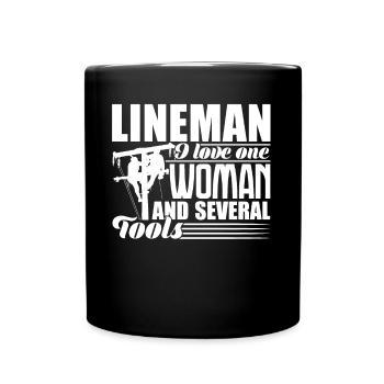 Lineman Lineman Loves One Woman And Several Tools - Full Colour Mug - black - Front