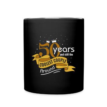 50. Wedding Anniversary Husband Wife Marriage Relationship - Full Colour Mug - black - Front