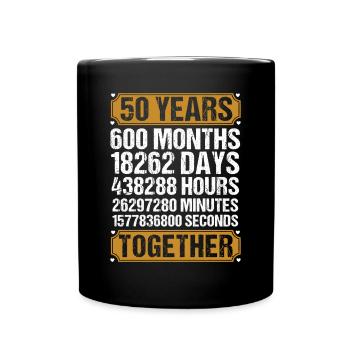 50. Hochzeitstag Ehemann Ehefrau Ehe Beziehung - Tasse einfarbig - Schwarz - Vorne