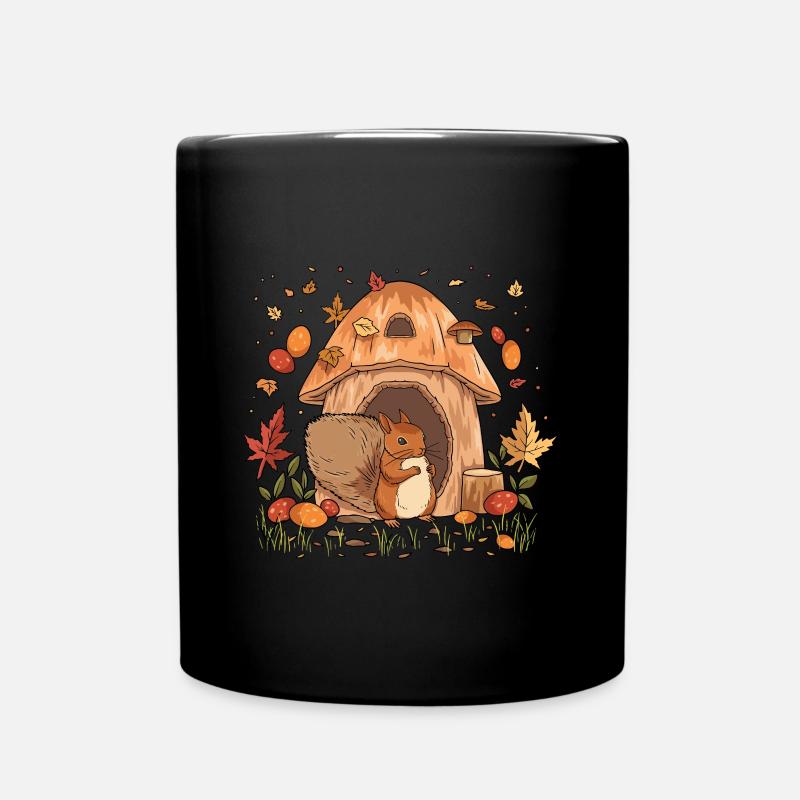 Eichhörnchen-Liebhaber Cottagecore Ästhetisches - Tasse einfarbig - Schwarz