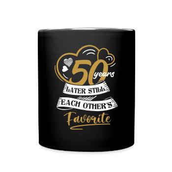 50. Wedding Anniversary Husband Wife Marriage Relationship - Full Colour Mug - black - Front