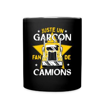 Enfant Camion Poids Lourd Cadeau - Mug uni - noir - Devant