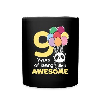 Panda for the 9th birthday children nine years old - Full Colour Mug - black - Front