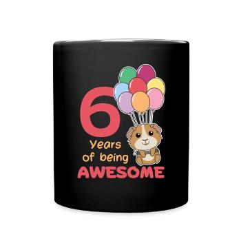 Cochons d’Inde pour les enfants de 6e anniversaire six - Mug uni - noir - Devant