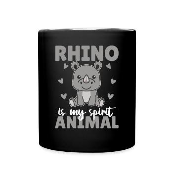Le rhinocéros est mon animal spirituel - doux rhinocéros - Mug uni - noir - Devant