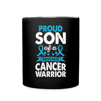 Son of Prostate Cancer Warrior Consciousness - Full Colour Mug - black - Front