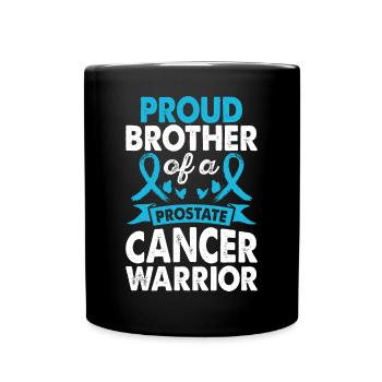 Brother of Prostate Cancer Warrior Consciousness - Full Colour Mug - black - Front
