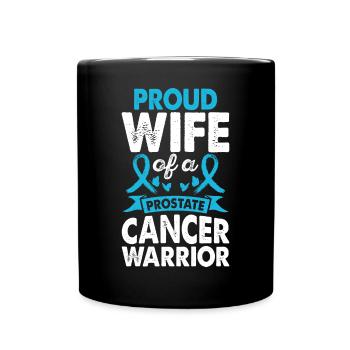 Wife of Prostate Cancer Warrior Consciousness - Full Colour Mug - black - Front