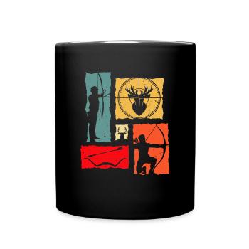 Archer Retro Archery - Tasse einfarbig - Schwarz - Vorne