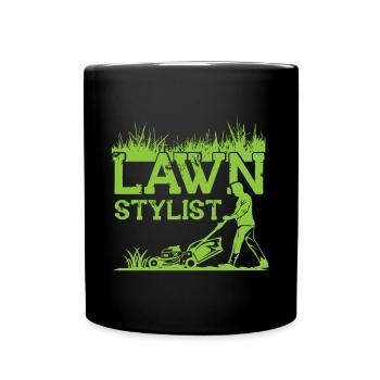 Rasenmäh Motiv I Rasenmäher für Gärtner - Tasse einfarbig - Schwarz - Vorne