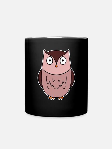 Eule Vogel Nachtvogel - Tasse einfarbig - Schwarz