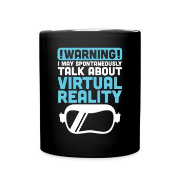 Virtual Reality VR Geschenk - Tasse einfarbig - Schwarz - Vorne