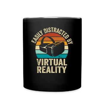 Virtual Reality VR Geschenk - Tasse einfarbig - Schwarz - Vorne