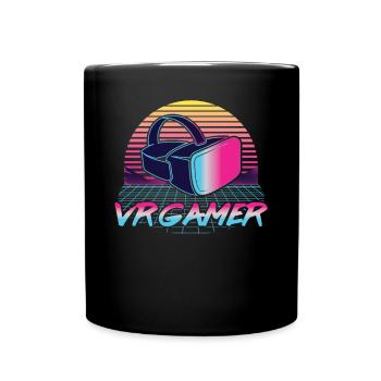 Virtual Reality VR Geschenk - Tasse einfarbig - Schwarz - Vorne