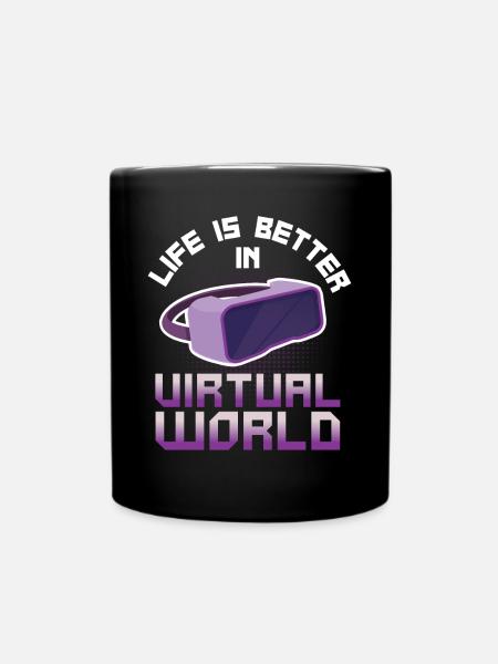 Virtual Reality VR Gift - Full Colour Mug - black