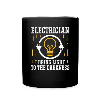 Electrician Light To Darkness Electrical Engineer - Full Colour Mug - black - Front