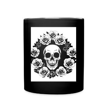 Horror Skull Skull Art Skull Gothic Heavy Metal - Full Colour Mug - black - Front