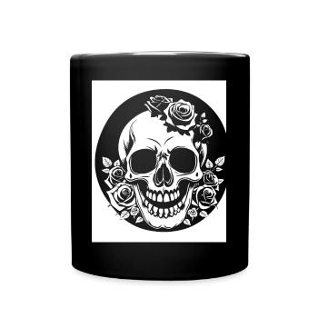 Horror Skull Skull Art Skull Gothic Heavy Metal - Full Colour Mug - black - Front