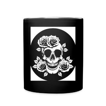 Horror Schädel Schädel Kunst Schädel Gothic Heavy Metal - Tasse einfarbig - Schwarz - Vorne