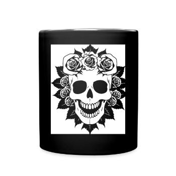 Horror Skull Skull Art Skull Gothic Heavy Metal - Full Colour Mug - black - Front