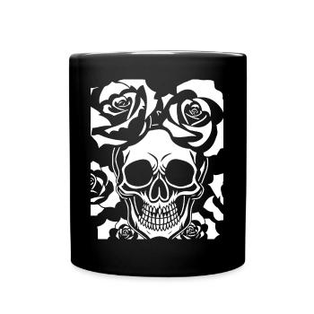 Horror Skull Skull Art Skull Gothic Heavy Metal - Full Colour Mug - black - Front
