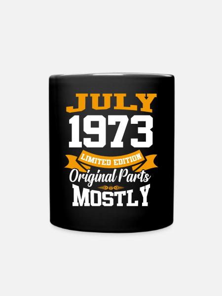 July 1973 Vintage Geburtstag Geschenk - Tasse einfarbig - Schwarz