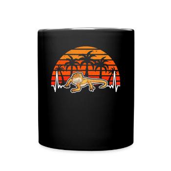Battement de cœur de dragon barbu - Mug uni - noir - Devant