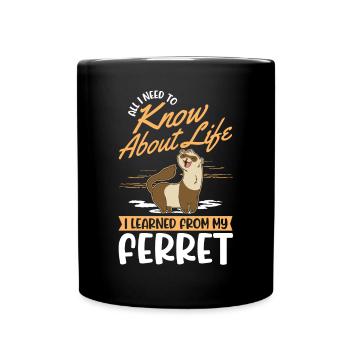 Frettchen Spruch Ferret - Tasse einfarbig - Schwarz - Vorne