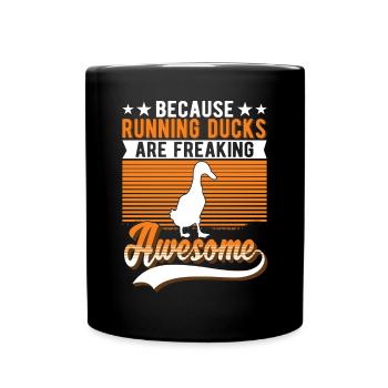 Indian Running Duck Gift Runner Duck - Full Colour Mug - black - Front