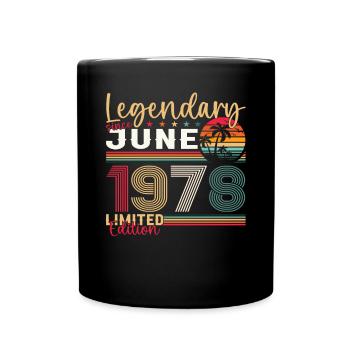 45ème Anniversaire Juin Millésime 1978 Légendaire - Mug uni - noir - Devant