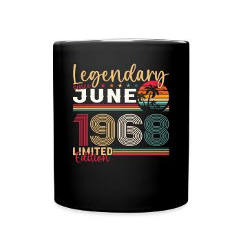 55ème Anniversaire Juin Millésime 1968 Légendaire - Mug uni - noir - Devant