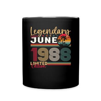 35th Birthday June Vintage 1988 Legendary - Full Colour Mug - black - Front