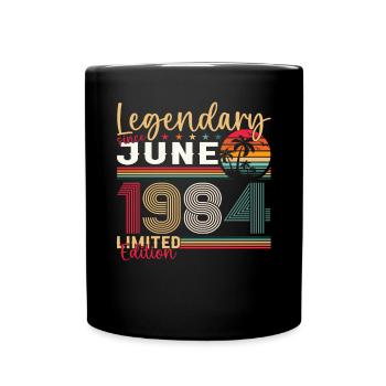 39ème Anniversaire Juin Millésime 1984 Légendaire - Mug uni - noir - Devant