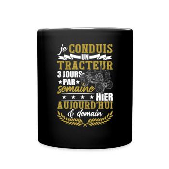 Drôle Dicton Tracteur Paysan Cadeaux Fermier - Mug uni - noir - Devant