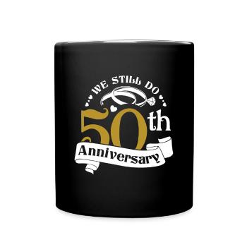 50th Wedding Anniversary Husband Wife Marriage - Full Colour Mug - black - Front