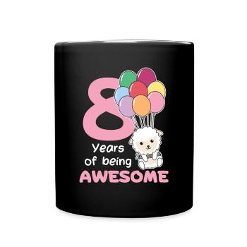 Moutons pour les enfants de 8 ans de huit ans - Mug uni - noir - Devant