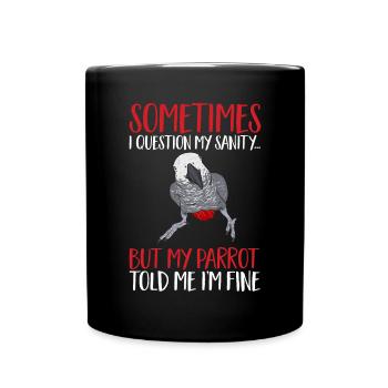 Graupapagei Perroquet gris d’Afrique Papagei - Mug uni - noir - Devant