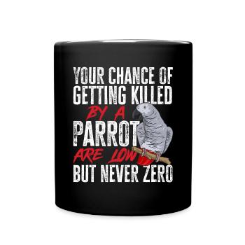Graupapagei African Grey Parrot Papagei - Full Colour Mug - black - Front