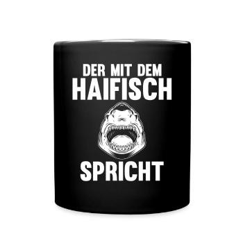 Fische Haifisch - Tasse einfarbig - Schwarz - Vorne