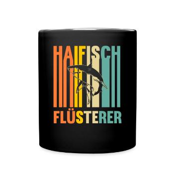 Fische Haifisch - Tasse einfarbig - Schwarz - Vorne