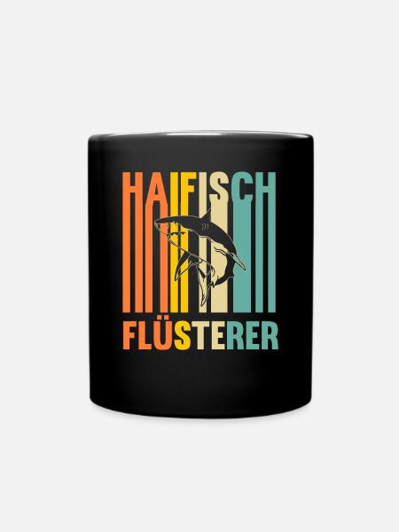Fische Haifisch - Tasse einfarbig - Schwarz